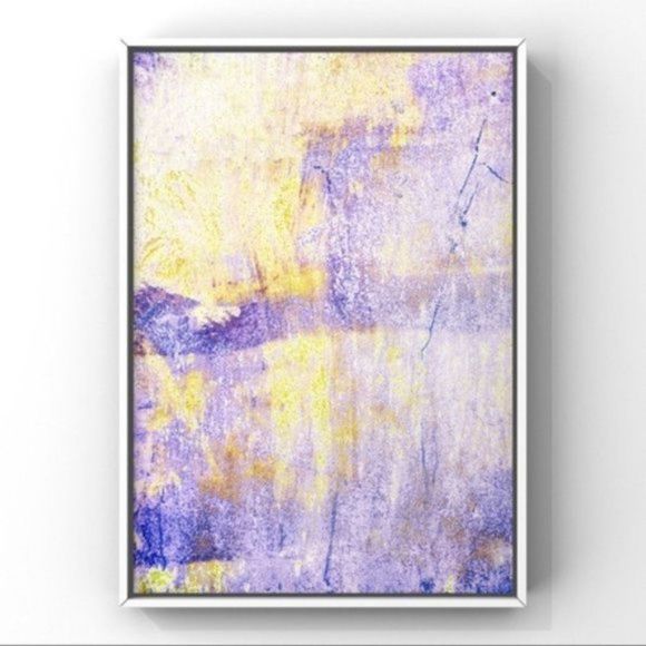 Purple yellow textured modern abstract art print - Picture 1 of 2